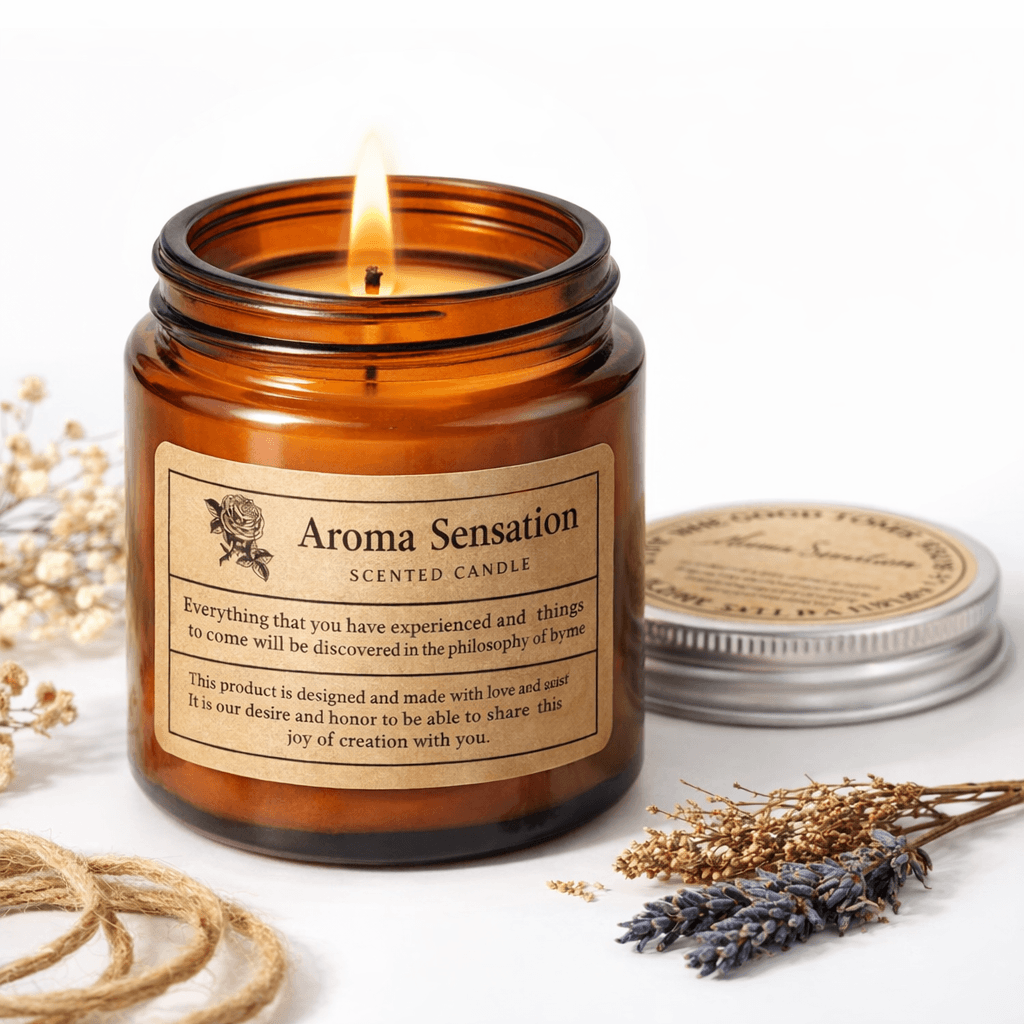 Brown Glass Scented Candle