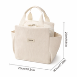 12L Corduroy Insulated Lunch Bag