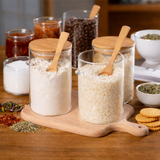 Airtight Glass Food Storage Jar – Bamboo Lid Pantry Container