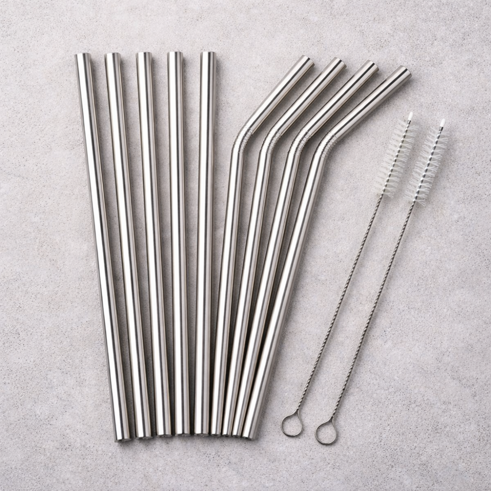 Reusable Stainless Steel Drinking Straws Set