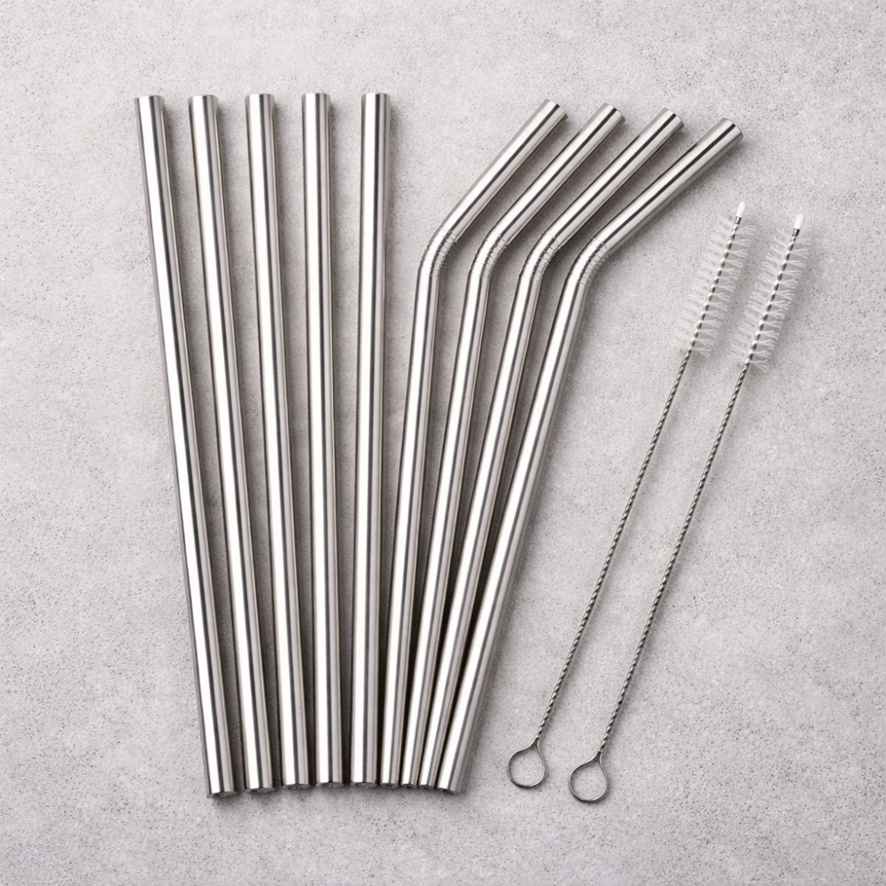 Reusable Stainless Steel Drinking Straws Set