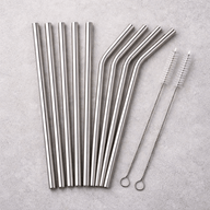 Reusable Stainless Steel Drinking Straws Set