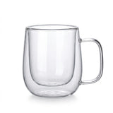 Double Wall High Borosilicate Glass Mug Heat Resistant Handle Coffee Milk Juice Water Cup Bar Drinkware Coffeeware Lover Gift — image 1