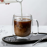 Double Wall High Borosilicate Glass Mug Heat Resistant Handle Coffee Milk Juice Water Cup Bar Drinkware Coffeeware Lover Gift — image 4