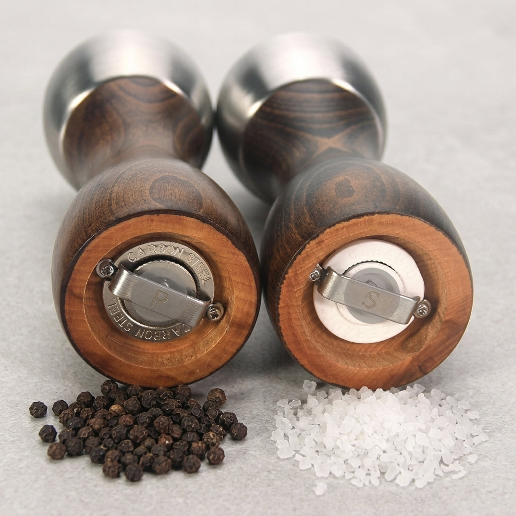Leeseph Premium Beech Pepper Mill, Salt and Pepper Grinder - Precision Carbon Steel Rotor Use for Peppercorn, Sea Salt, Pepper — image 5