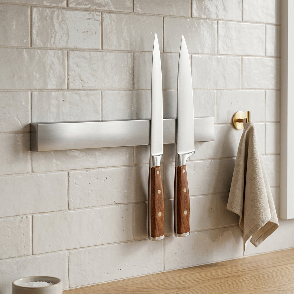 Stainless Steel Magnetic Knife Holder – Wall Mounted Utensil Strip — image 5