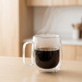Double Wall High Borosilicate Glass Mug Heat Resistant Handle Coffee Milk Juice Water Cup Bar Drinkware Coffeeware Lover Gift — image 5