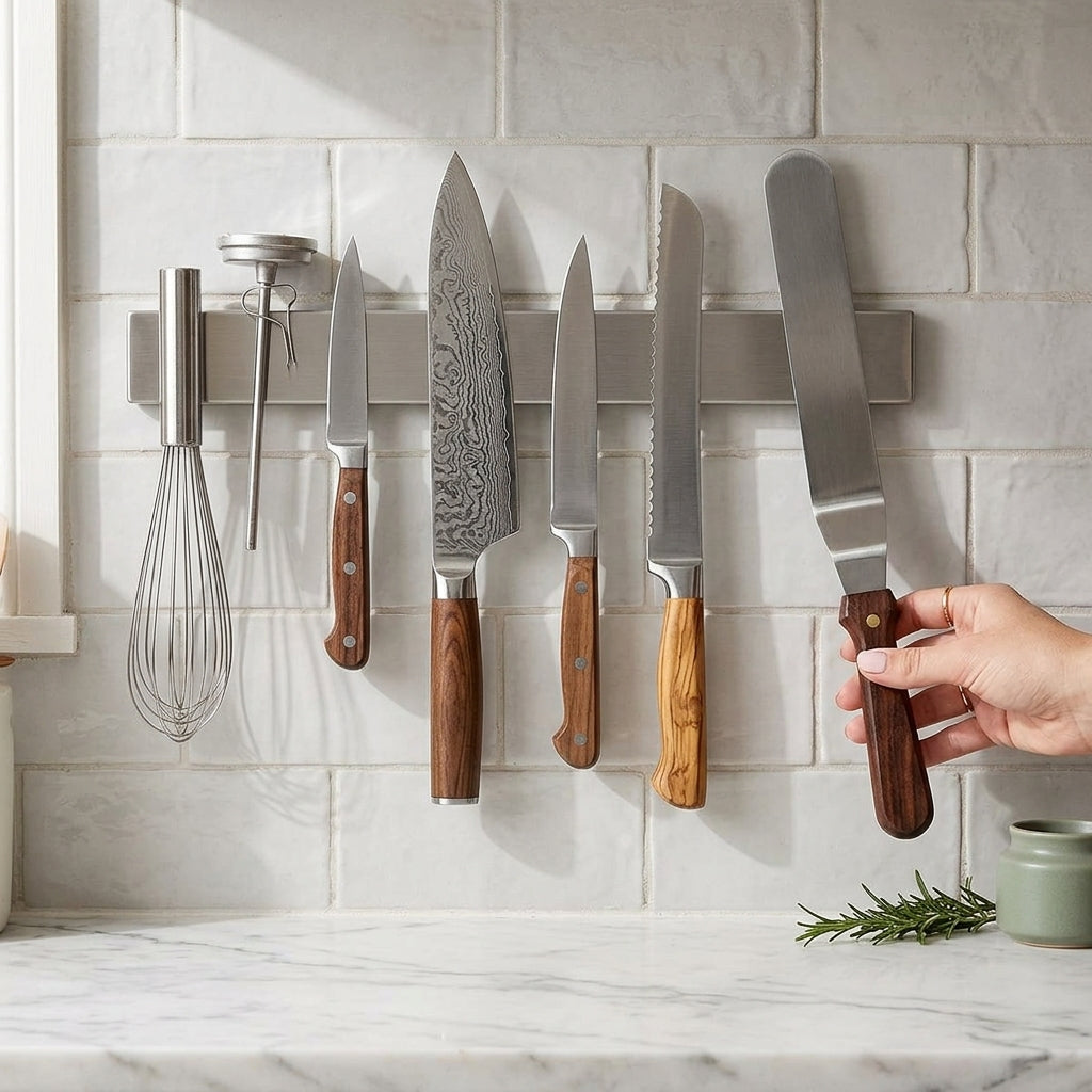 Stainless Steel Magnetic Knife Holder – Wall Mounted Utensil Strip — image 7