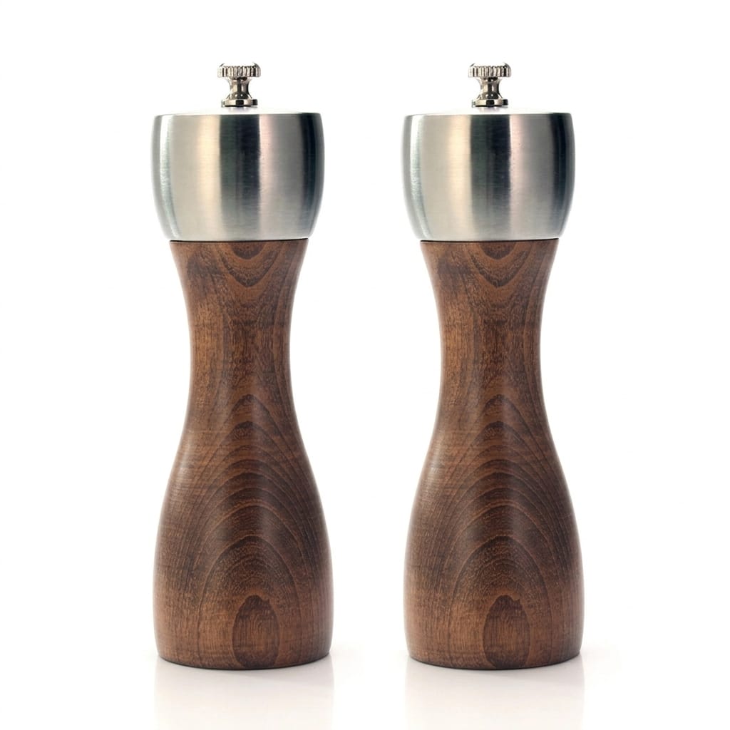 Premium Beechwood Salt & Pepper Mill – Adjustable Ceramic Grinder