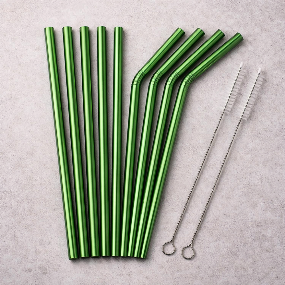 Reusable Stainless Steel Drinking Straws Set