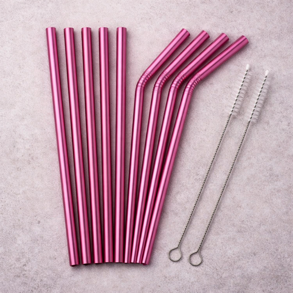 Reusable Stainless Steel Drinking Straws Set