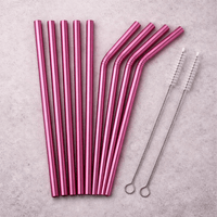 Reusable Stainless Steel Drinking Straws Set