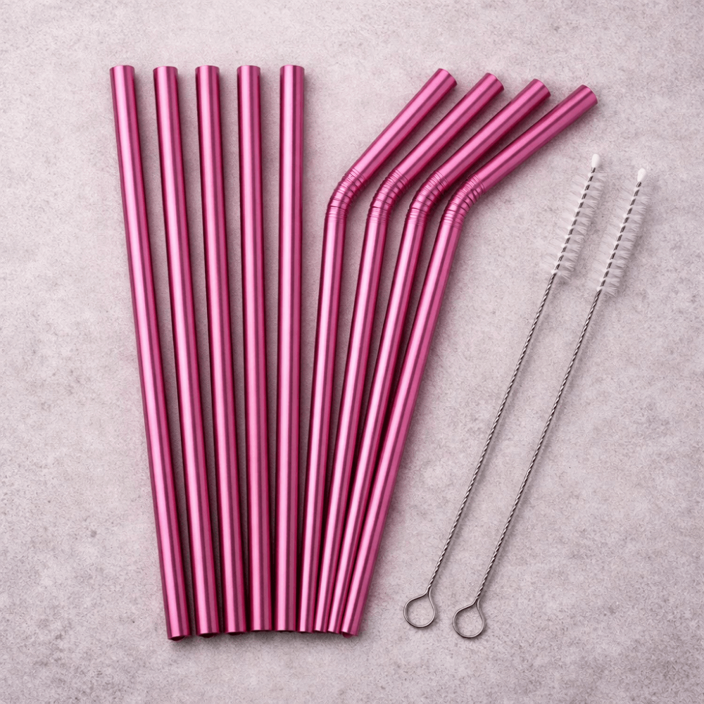 Reusable Stainless Steel Drinking Straws Set